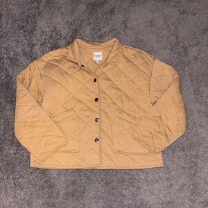 Kensie Camel Quilted Puffer Jacket